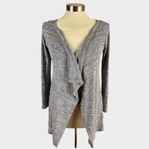 Epic Threads Womens Medium Gray Open Front Drape Cardigan Sweater